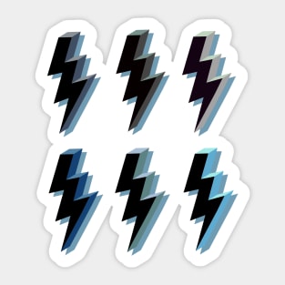 Varied Blues Lightning Bolt Collection Sticker